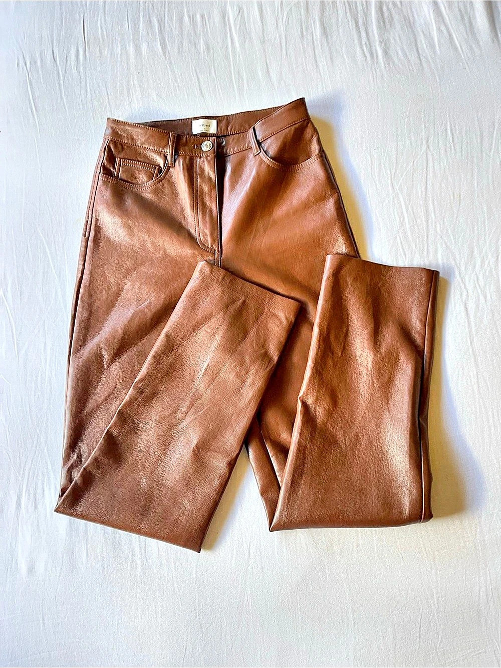 Wilfred The Melina Pant Faux Leather Straight Leg Pants in Brown